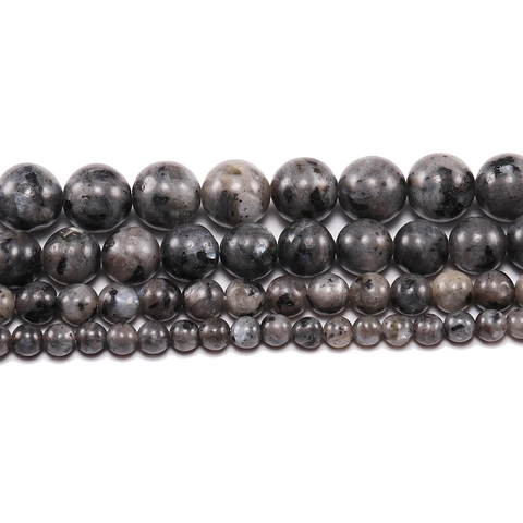 Natural Labradorite Loose Beads Strand For DIY Jewelry Making Polished Round Stone Beads Grey Flash Stone Beads For Crafts