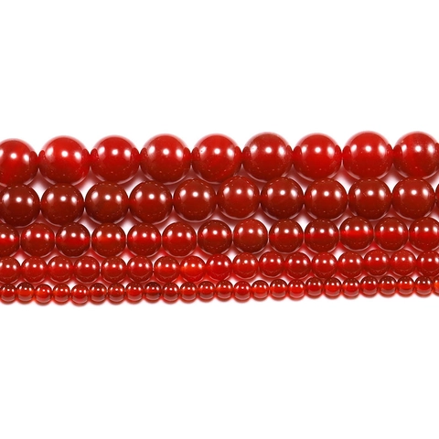Red Agate Carnelian Round Loose Beads Polished Natural Stone Beads For DIY Bracelet Necklace Jewelry Making Accessory