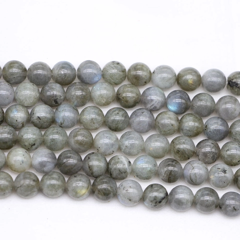 Natural Labradorite Round Loose Beads White Flash Stone Healing Crystal For DIY Jewelry Making Bracelet Necklace Beads