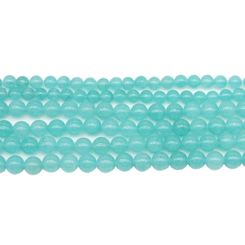 Natural Chalcedony Agate Round Beads Strand Aquamarine Blue Gemstone Loose Beads For DIY Bracelet Necklace Jewelry Making