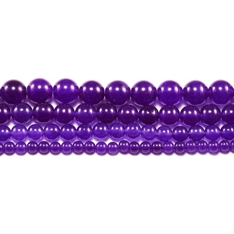 Natural Purple Amethyst Round Beads For DIY Jewelry Making Smooth Polished Gemstone Loose Beads For Bracelet Necklace