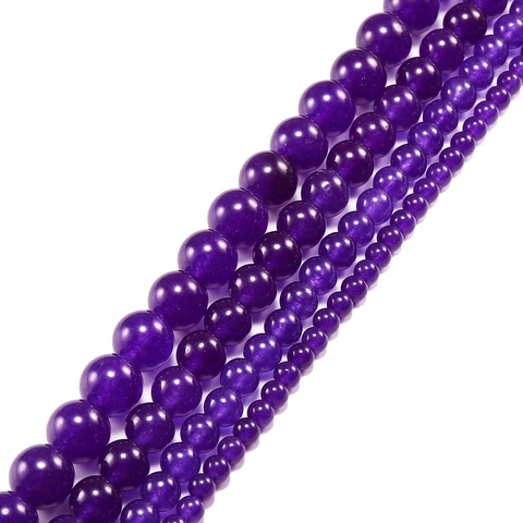 Natural Purple Amethyst Round Beads For DIY Jewelry Making Smooth Polished Gemstone Loose Beads For Bracelet Necklace