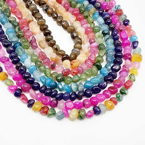 Irregular Dragon Vein Agate Striped Natural Stone Loose Beads For DIY Jewelry Making Bracelets Necklaces Colorful Round Beads