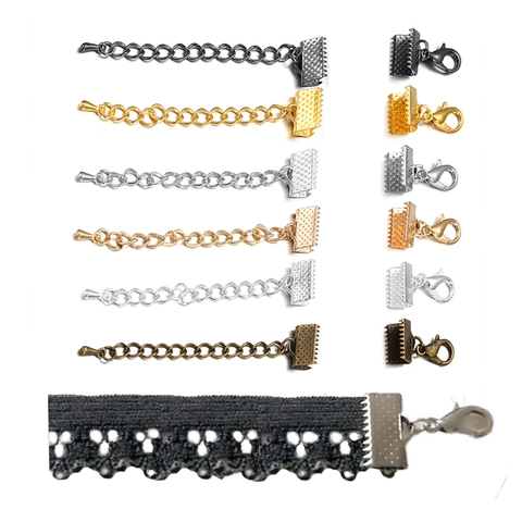 DIY Sieraden Maken Onderdelen Set Lintklemmen Karabijnsluitingen Verlengkettingen Connector Voor Ketting Armband