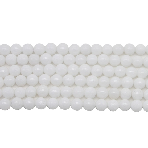 Natural Porcelain White Stone Round Beads Polished Loose Spacer Beads For DIY Bracelet Necklace Jewelry Making Handicrafts