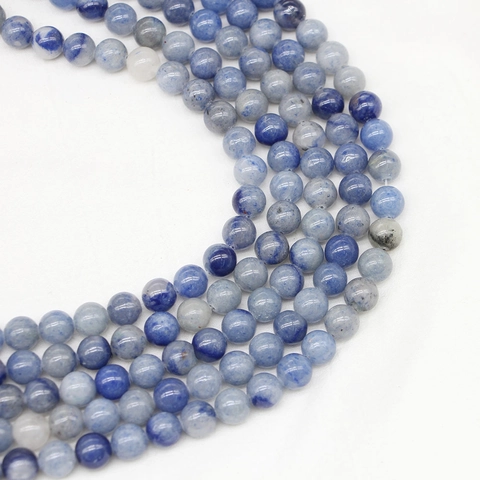 Natural Blue Aventurine Stone Round Loose Beads Smooth Polished Gemstone For DIY Jewelry Making Bracelet Necklace Craft Accessory