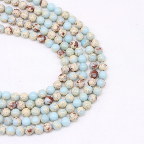 Natural Shoushan Stone Round Loose Beads Imperial Stone Marble Pattern Mottled Polished Gemstone Strand For DIY Jewelry Making Bracelet