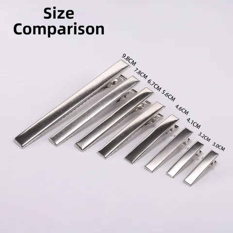 Rhodium Plated Iron Alligator Duckbill Hair Clips With Teeth Thickened Spring Hair Clip Findings For DIY Jewelry Making Crafts