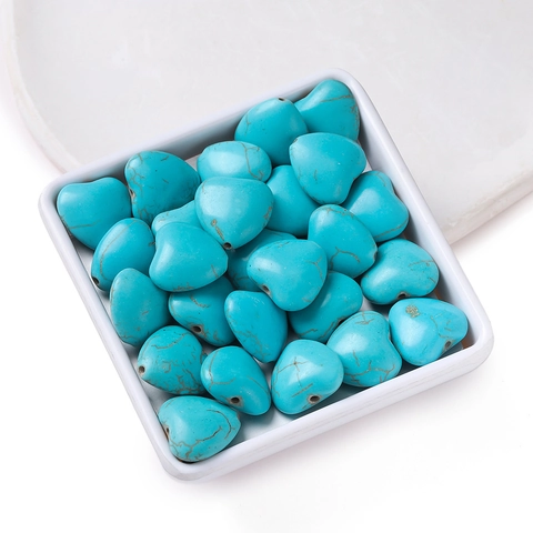 Synthetic Turquoise Heart Irregular Loose Beads DIY Jewelry Making Accessory For Necklace Bracelet Mobile Phone Chain