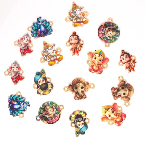 Alloy Ganesha Hanuman Peacock Enamel Pendants Ethnic DIY Jewelry Making Connectors For Necklace Earrings Bag Charms