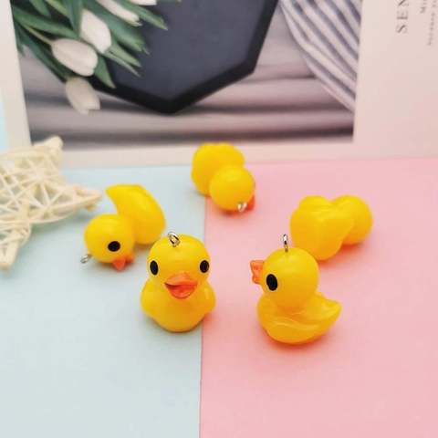 Classic Cute Cartoon Little Yellow Duck Resin Charms For DIY Necklace Earrings Keychain Jewelry Making Findings Accessories