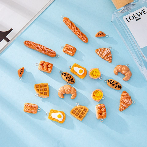 Simulation Food Bread Cake Resin Pendants For DIY Jewelry Making Necklaces Earrings Handcrafted Charms Accessories