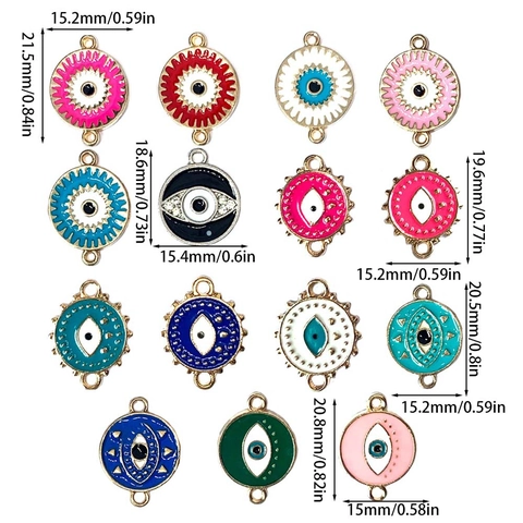 Legierung Böser Blick Charms Strass Emaille Anhänger Für DIY Schmuckherstellung Armband Halskette Zubehör Ethnisch Stil