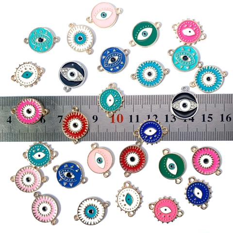 Legierung Böser Blick Charms Strass Emaille Anhänger Für DIY Schmuckherstellung Armband Halskette Zubehör Ethnisch Stil