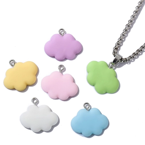Resin Colorful Cloud Charms For DIY Jewelry Making Cute Macaron Color Cloud Pendants For Earrings Keychain Bag Accessories