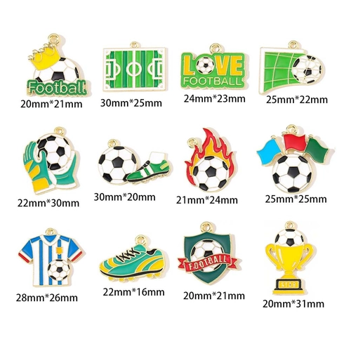 Dijes de Aleación de Esmalte con Tema de Copa Mundial de Fútbol para Fabricación de Joyas DIY Accesorios de Pulsera Llavero Trofeo Zapatos