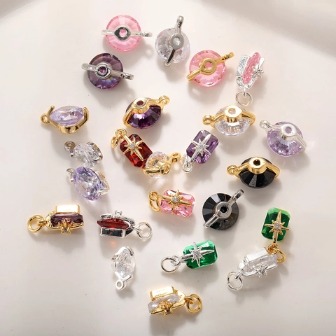 Mermaid Tears DIY Copper Gold Plated Crystal Pendant Zirconia Star Heart Water Drop Shape Jewelry Making Necklaces