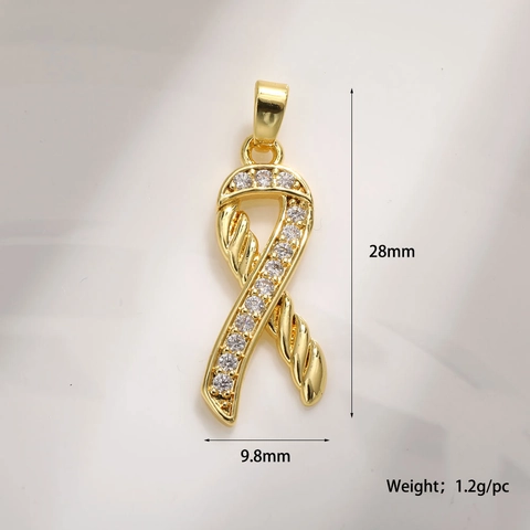 Pendentif Coeur Ruban Émail Cuivre Infini Sirène Perle Artificielle Strass Inspiration Espoir DIY Bijoux