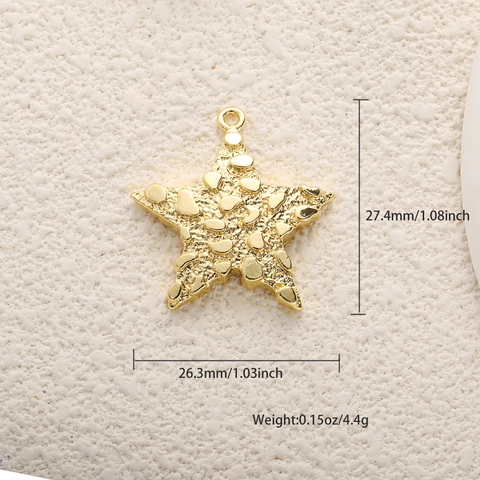 Colgantes de Cobre Chapado en Oro Vintage Corazón Cruz Sol Estrella Para Joyería DIY Con Zirconia Solo Colgante