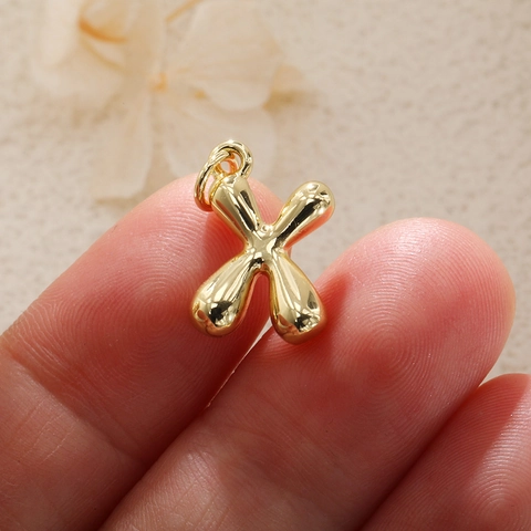 Bubble Initial Letter Pendant Gold Plated Copper Alphabet Charm For DIY Necklace Bracelet Jewelry Making Women Men Jewelry Finding