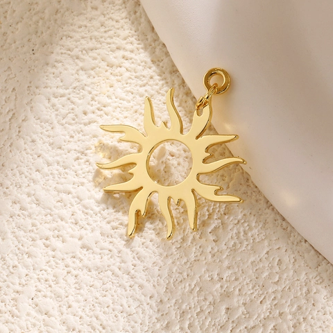 Copper Gold Plated Sun Moon Pendant With Zirconia Celestial DIY Jewelry Making Accessories For Necklace Bracelet Women