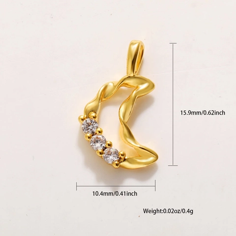 18K Vergoldet Kupfer Himmlischer Anhänger Mond Stern Sonne Emaille Zirkonia DIY Schmuckherstellung Anhänger Für Damen