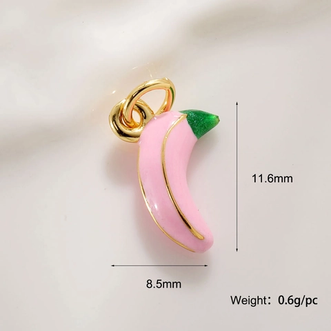 Copper Gold Plated Enamel Fruit Pendants Sweet Bowknot Heart Shape Multicolor DIY Jewelry Making Charms For Necklace Bracelet