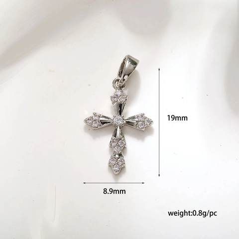 Animal Turtle Cross Pendant Copper Gold Plated With Zircon Abalone Shell For Jewelry Making Necklace Keychain Accessory