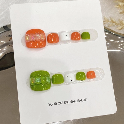 Uñas Postizas para Pies Hechas a Mano Con Decoración 3D Estilo Blush Patrón Cielo Estrellado Multicolor para Decoración Pies Mujer