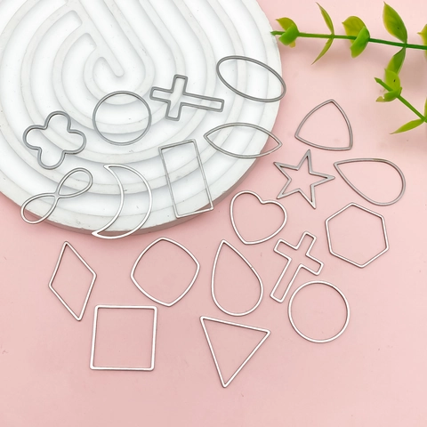 Geometric Stainless Steel Hollow Frame Pendants For DIY Jewelry Making Necklaces Earrings Multi Shapes Accessories