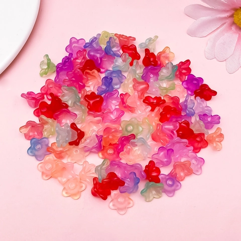 Perline a Forma di Fiore in Acrilico DIY Sfumate Colorate per Creazione di Gioielli Fai da Te Artigianato Floreale Accessori