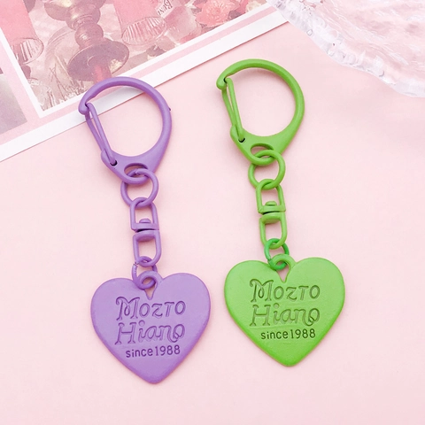 DIY Jewelry Painted Zinc Alloy Heart Pendants Double Sided Letter Engraved Charm For Necklace Keychain Making Accessories