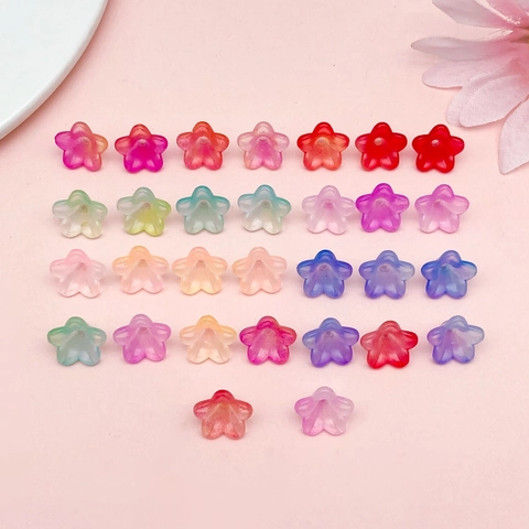 Perline a Forma di Fiore in Acrilico DIY Sfumate Colorate per Creazione di Gioielli Fai da Te Artigianato Floreale Accessori