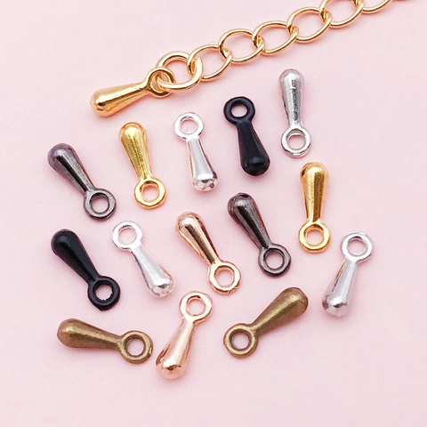DIY Zinc Alloy Water Drop Tail Chain Pendants Jewelry Making Accessories Handmade Necklace Bracelet Tail Beads Charms