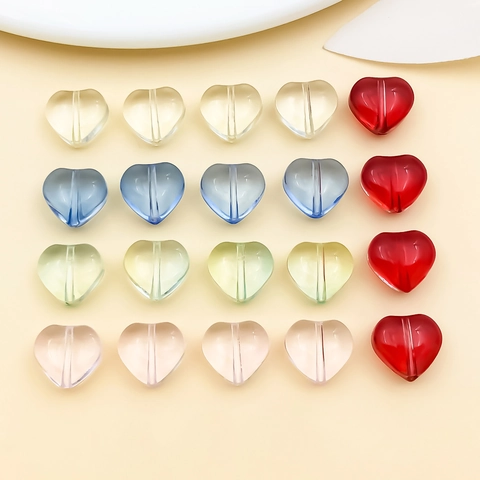 Herzförmige Lampwork Glasperlen Für DIY Schmuckherstellung Mehrfarbige Lose Perlen Für Armband Halskette Handwerk