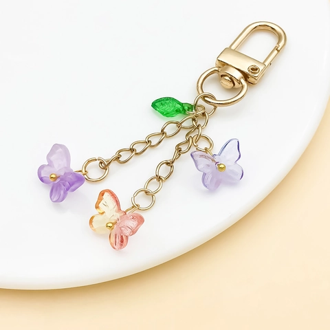 Gold Sprinkled Gradient Glass Butterfly Loose Beads Colored Glaze Butterfly Charms For DIY Jewelry Making Accessories Handcrafted Materials
