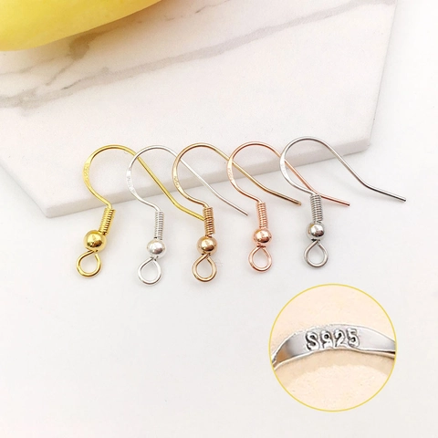 DIY Earring Hooks Components With 925 Sterling Silver Earring Post Copper Findings For Handmade Earring Jewelry Making