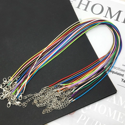 Cordón de Collar de Línea de Cera Minimalista Con Cierre de Langosta de Aleación y Cadena de Extensión Ajustable Para Joyería DIY