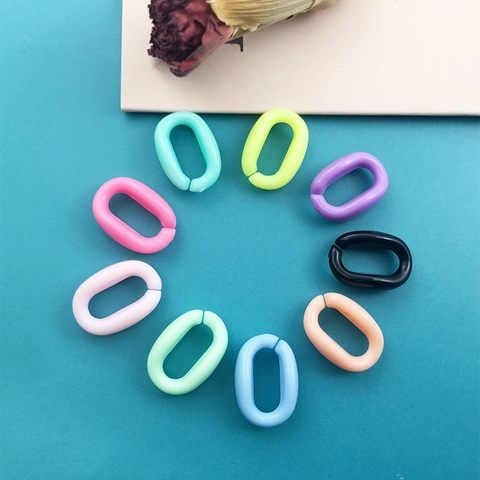 Acrylic DIY Open Link Chain Buckle Connector For Keychain Bag Jewelry Making Candy Color Plastic Connector Link Rings
