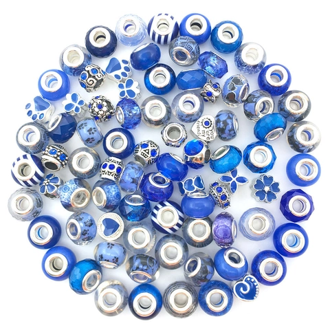 Large Hole Beads Various Patterns Alloy Enamel Glass Charms Rhinestone Jewelry Making DIY Bracelet Accessories Heart