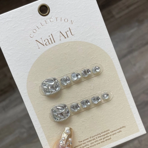 Voll Strass Silberkette Zehennägel Zum Aufpressen Handgefertigt Silber Diamant Abnehmbare Falsche Zehennägel Für Damen Maniküre