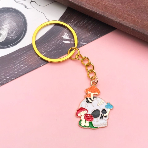 Halloween Skull Rose Alloy Enamel Pendants Gothic Mushroom Crow Butterfly Pendants For DIY Jewelry Making Necklace Earrings