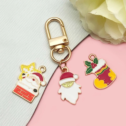 Kerst DIY Zinklegering Emaille Bedeltjes Voor Sieraden Maken Kerstman Eland Boom Peperkoekman Hangers Feestelijke DIY Accessoire
