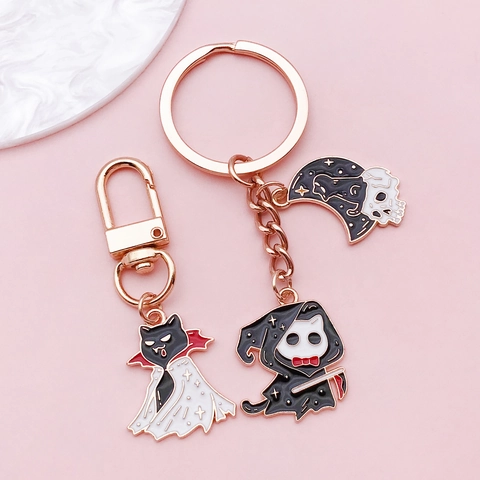 Halloween Black Cat Skeleton Enamel Charms Zinc Alloy Pumpkin Witch Bat Pendants For DIY Jewelry Making Necklaces Bracelets