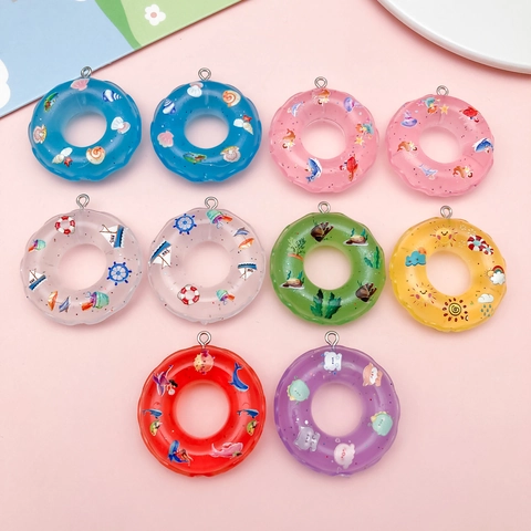 Creatieve Hars Zwemband Hangers Oceaan Thema DIY Sieraden Maken Materiaal Voor Armband Ketting Tas Telefoon Ketting Charms