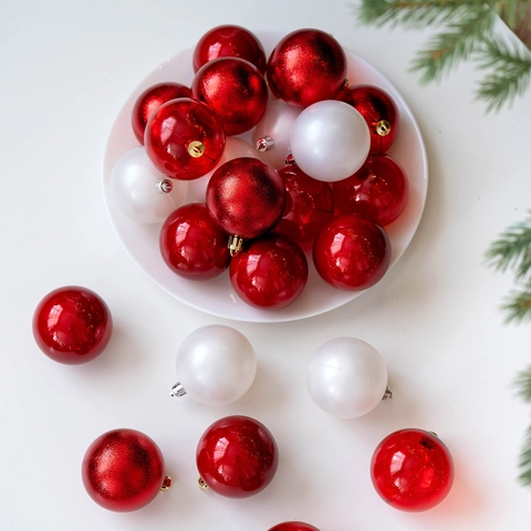 Shatterproof Plastic Christmas Ball Set Shiny Matte Glitter Bauble Hanging Tree Ornament For Holiday Party Home Decoration