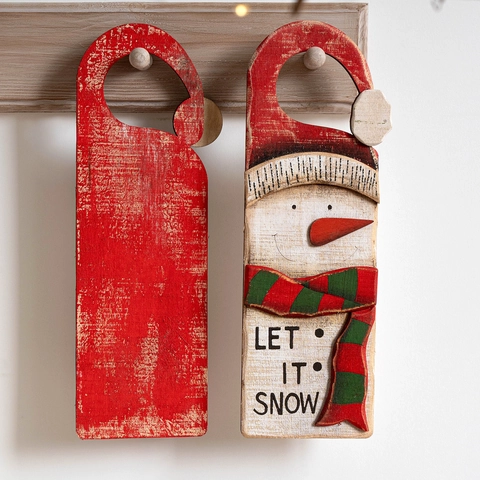 Vintage Holz Weihnachten Türhänger Schild Weihnachtsmann Schneemann Welcome Let It Snow Winter Urlaub Haus Wand Deko Ornamente