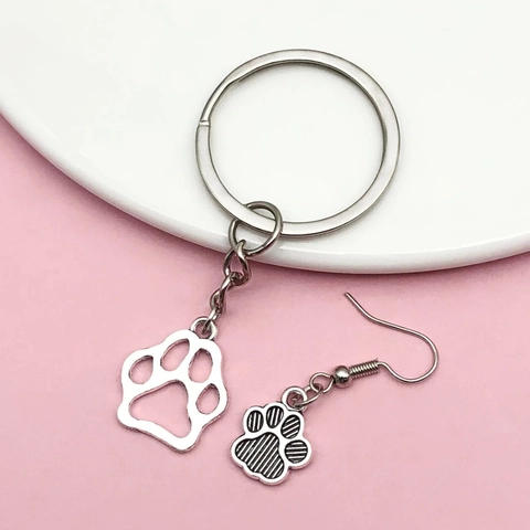 DIY Cute Alloy Cat Paw Animal Footprint Enamel Pendant Charms For Jewelry Making Supplies DIY Keychain Earring Accessories