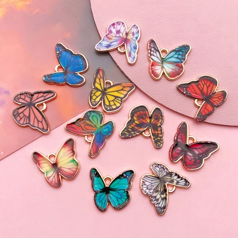 Pendentifs Papillon Multicolores en Alliage d'Émail pour la Fabrication de Bijoux DIY Collier Bracelet Charms Papillon en Émail