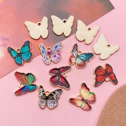 Pendentifs Papillon Multicolores en Alliage d'Émail pour la Fabrication de Bijoux DIY Collier Bracelet Charms Papillon en Émail